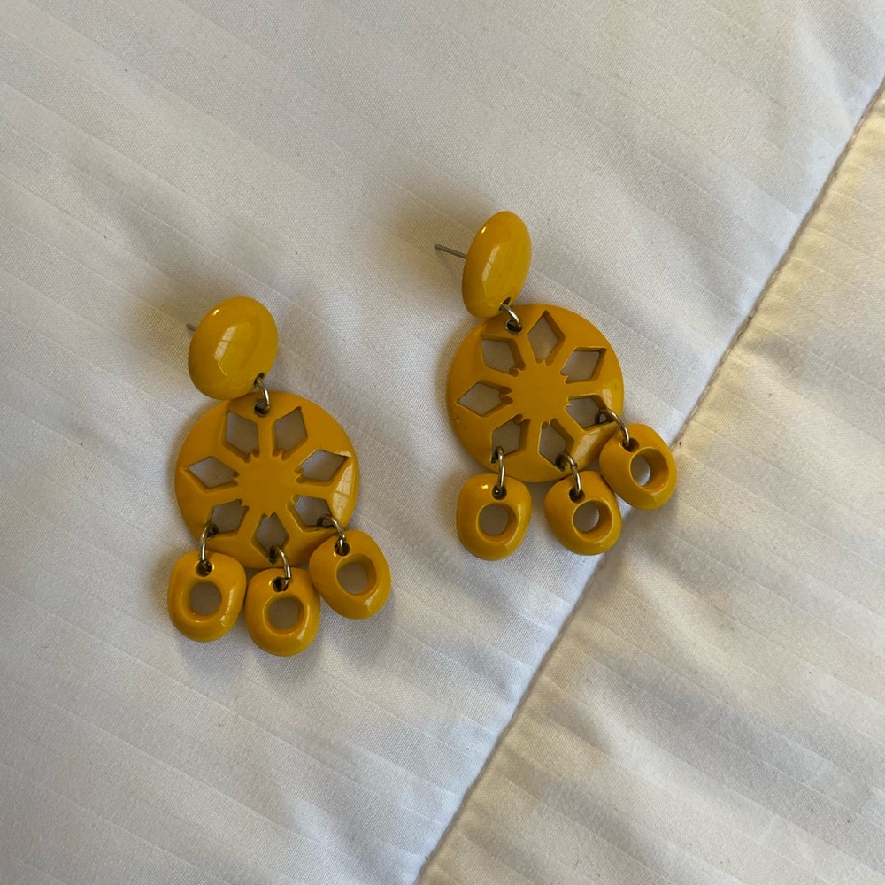 Yellow Statement Earrings